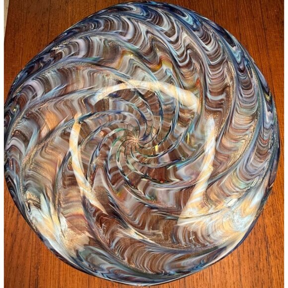 Art Glass Swirled Multi-Colored Decor Gallery Wall Art Accent Cabinet Bookshelf - Picture 10 of 11